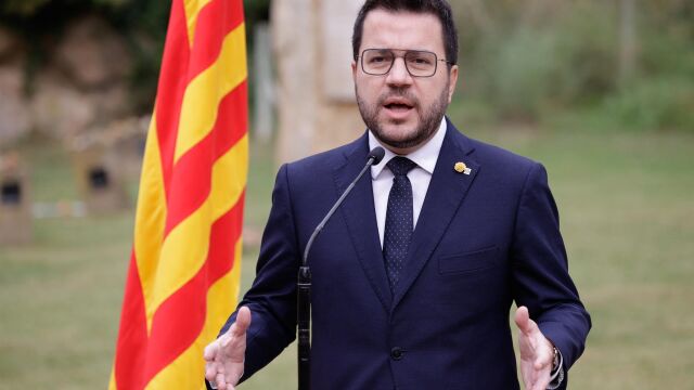 Pere Aragonès, en su discurso de hoy domingo