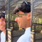 Un joven engaña a todos en un zoológico al hacerse pasar por un loro