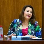 La consejera de Agricultura, Pesca, Agua y Desarrollo Rural, Carmen Crespo, en comisión parlamentaria.