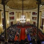Vista del Antiguo Salón de Plenos del Senado, ayer