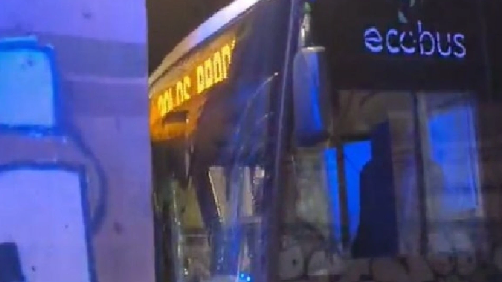 Autobús siniestrado en Málaga