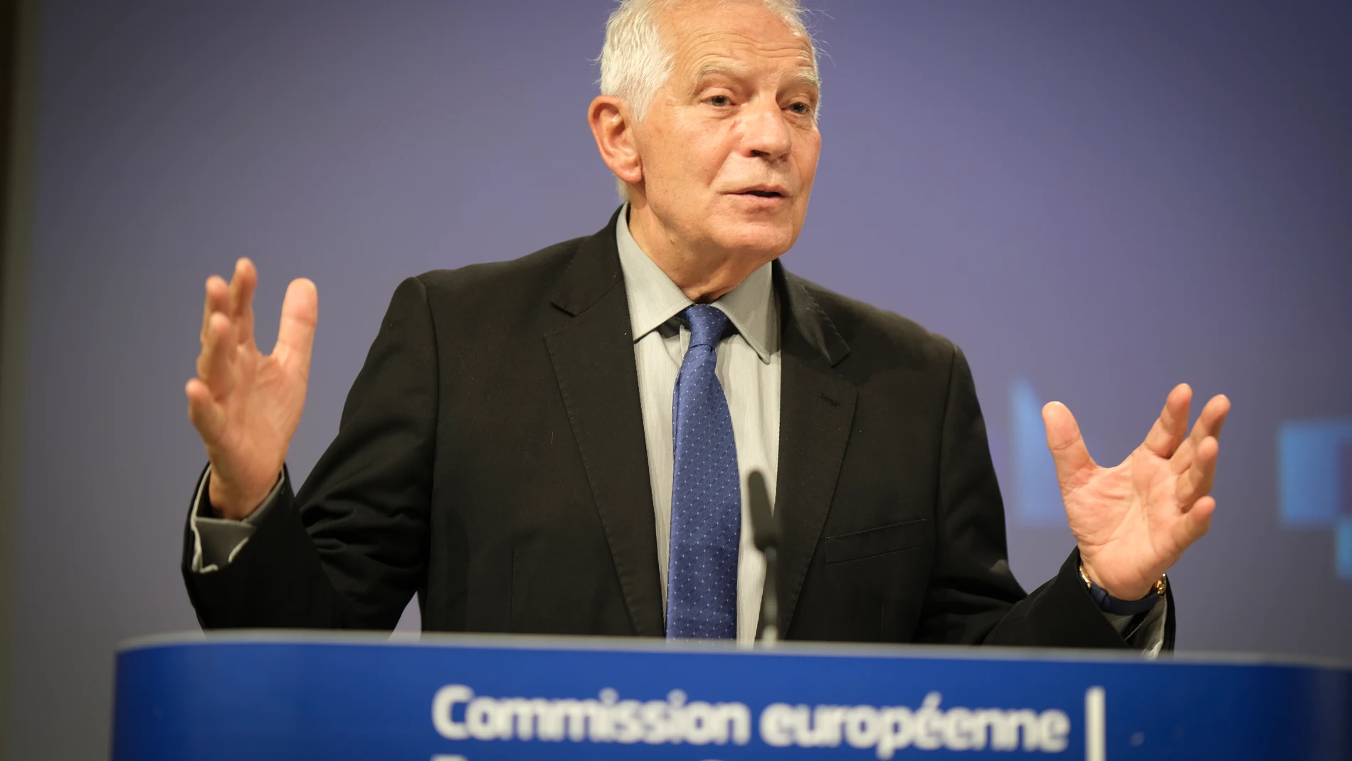 June 20, 2023, Brussels, Brussels, Belgium: Margrethe VESTAGER, Valdis DOMBROVSKIS, and Josep BORRELL FONTELLES held a press conference at the end of the Eurogroup meeting today in the Belgian capital. Josep BORRELL FONTELLES (left) Margrethe VESTAGER (middle), Valdis DOMBROVSKIS (Foto de ARCHIVO)20/06/2023
