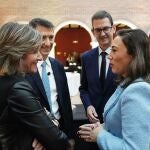 González Corral conversa con la directora territorial de BBVA en Noroeste, Marta Alonso, antes del encuentro