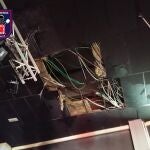Estado en el que ha quedado el techo tras el incidente eléctrico en la discoteca