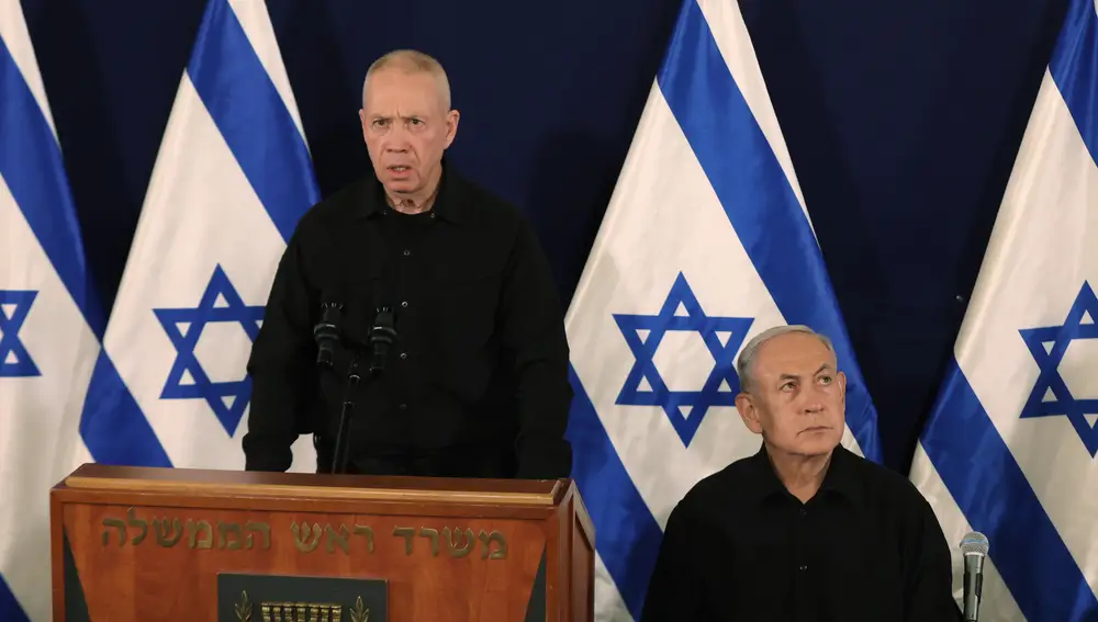 Israel's prime minister, defense minister hold press conference in Tel Aviv