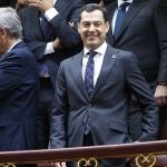El presidente de la Junta de Andalucía, Juanma Moreno, en el Congreso de los Diputados