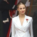 La Princesa Leonor durante el acto de jura de la Constitución ante las Cortes Generales