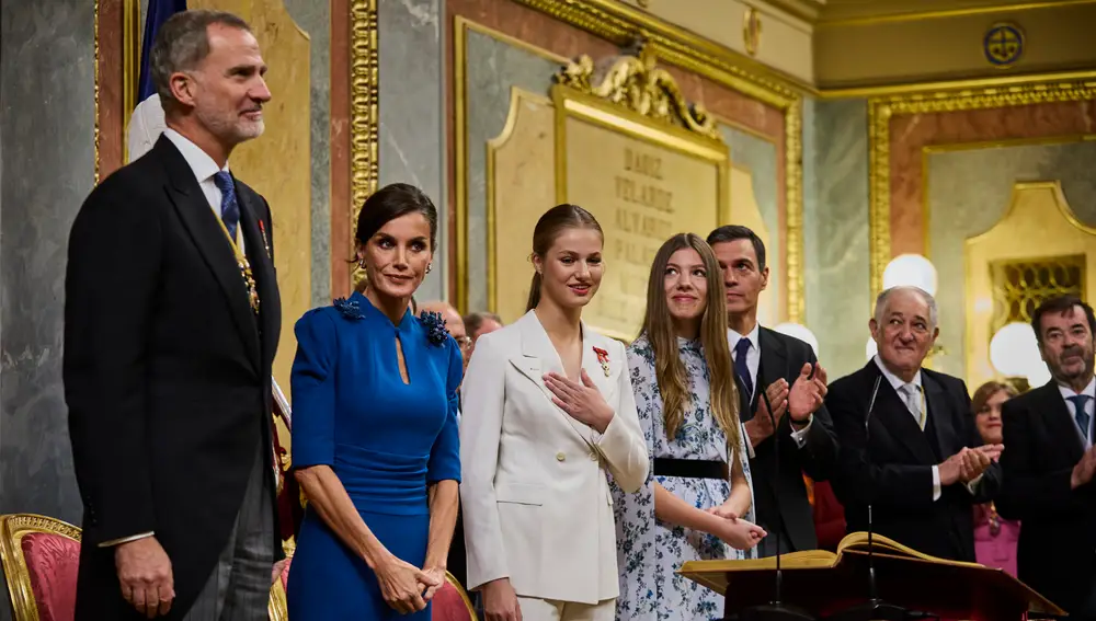 La Familia Real junto a Pedro Sánchez