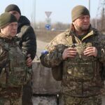 Valerii Zaluzhnyi junto al coronel general Oleksander Syrskyi durante la batalla de Kiev en marzo de 2022