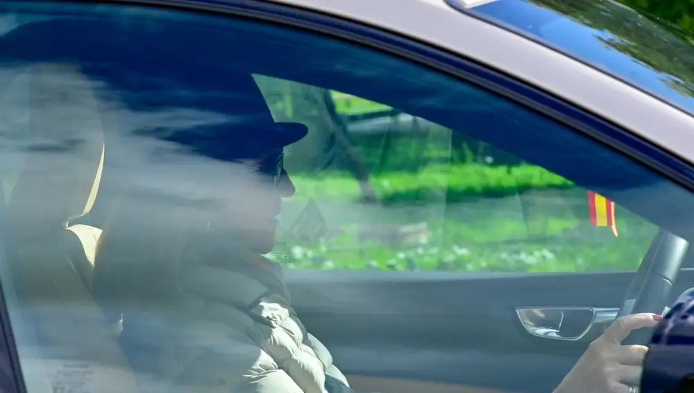 La Infanta Elena llegando al cumpleaños de Sofía.