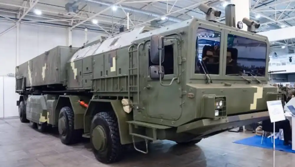 Hrim-2 en la feria militar 'Zbroya ta Bezpeka', Kiev, Ucrania, 2018.