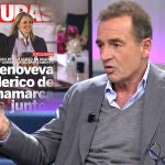 Alessandro Lequio con la portada de Genoveva Casanova y Federico de Dinamarca