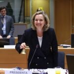 Nadia Calviño inicia una reunión del Ecofin con los países de la EFTA el pasado mes 
