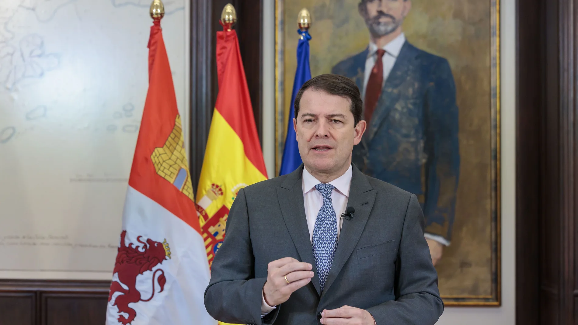 Mañueco, durante la declaración colgada en redes sociales