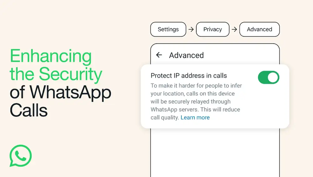 IP oculto en las llamadas de WhatsApp