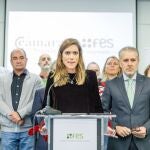 La presidenta de la Cámara de Comercio e Industria de Segovia, María José Tapia, y el presidente de la Federación Empresarial Segoviana, Andrés Ortega realizan una declaración institucional conjunta acerca de la coyuntura política actual