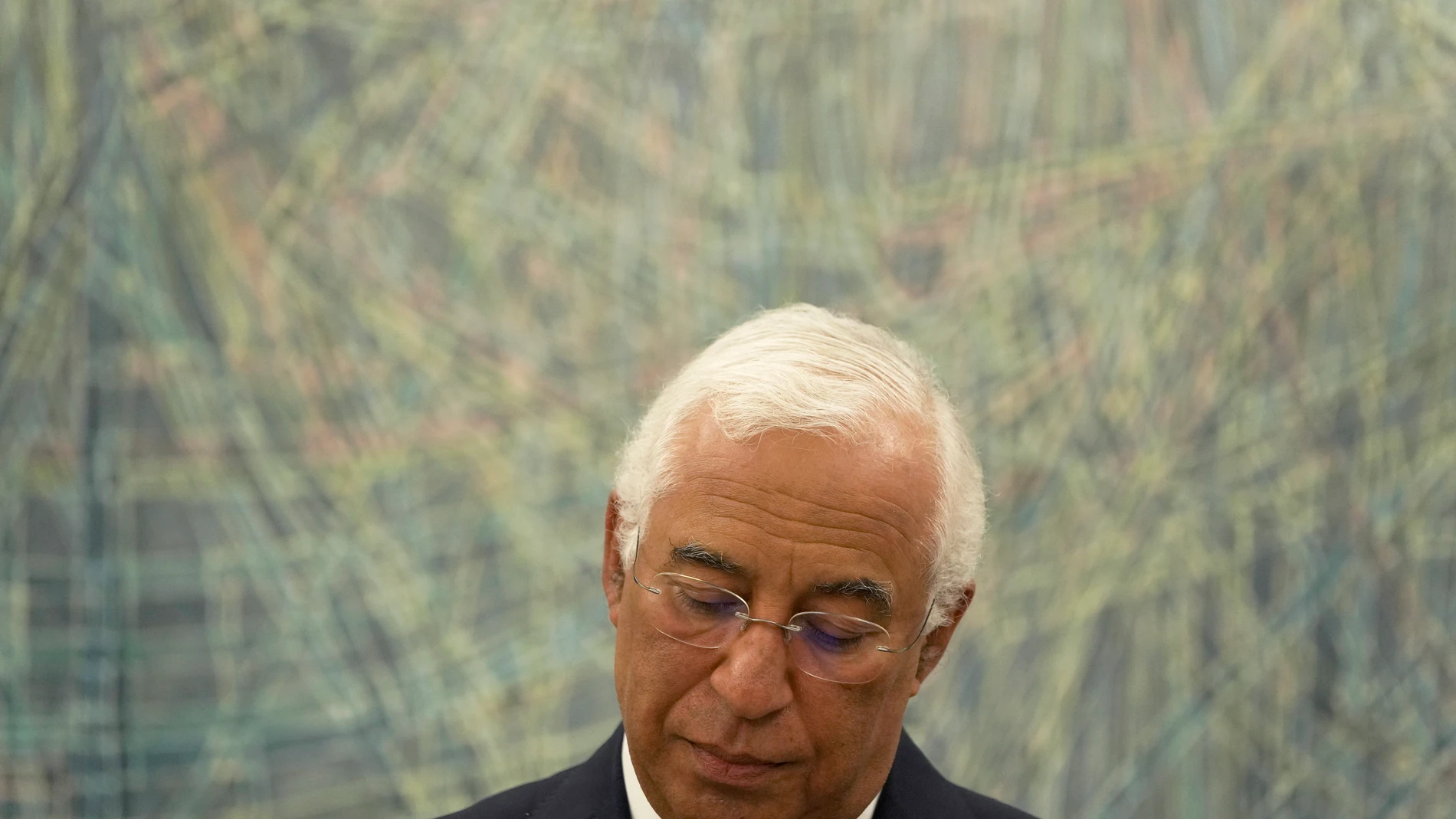 Portuguese caretaking Prime Minister Antonio Costa pauses during an address to the country and news conference at the Sao Bento palace, in Lisbon, Saturday, Nov. 11, 2023. On Thursday, Portuguese President Marcelo Rebelo de Sousa announced he's dissolving the nation's parliament and calling an early election two days after Costa resigned with his government tainted by a corruption scandal. (AP Photo/Armando Franca)