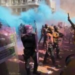 Policías en los altercados 1-O