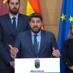El presidente de la Región de Murcia, Fernando López Miras, en la declaración institucional