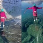 En Alaska, un lago se transforma en una asombrosa pista de hielo