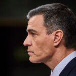 Pedro Sánchez durante el debate de investidura