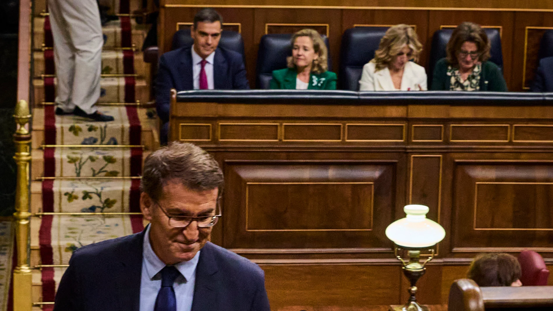 Pedro Sanchez y Alberto Nuñoz Feijoo en el pleno de investidura en el Congreso de los Diputados.© Alberto R. Roldán / Diario La Razón.15 11 2023
