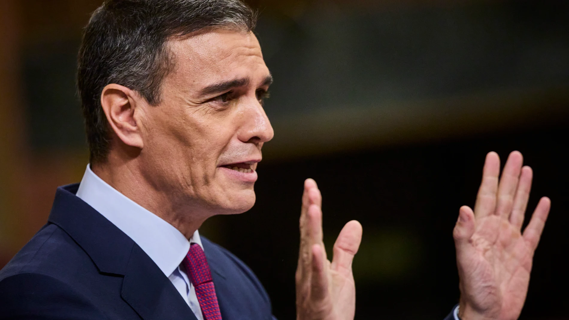 El presidente del gobierno, Pedro Sanchez, en el pleno de investidura en el Congreso de los Diputados. © Alberto R. Roldán / Diario La Razón. 15 11 2023
