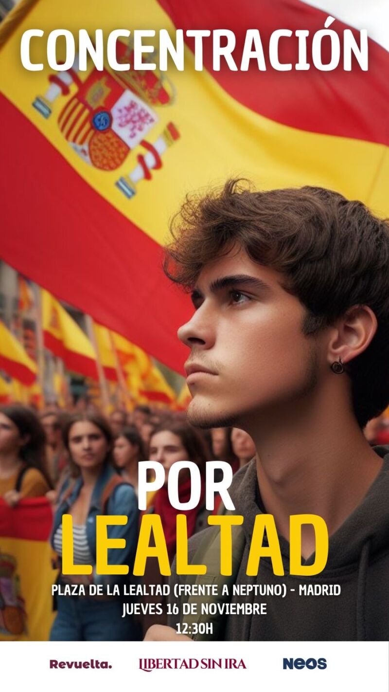 Cartel de la concentración convocada por asociaciones de jóvenes para este jueves en contra de la amnistía
