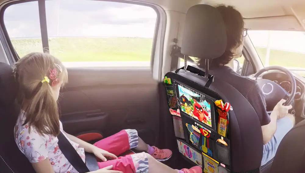 Bolsillos para ordenar las cosas del coche en el asiento de atrás