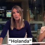 Marta Fernández y su compañero durante las prácticas