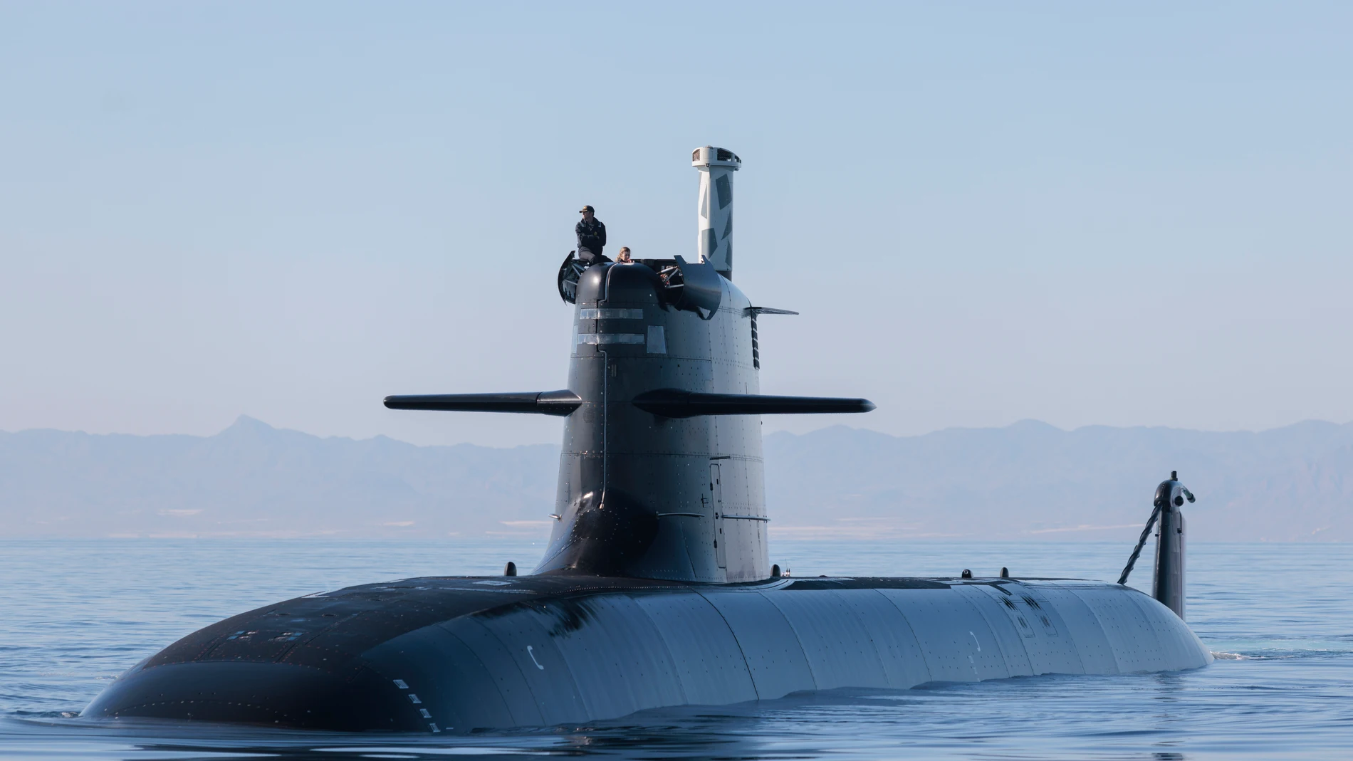 Vista del submarino Isaac Peral (S-81), a 17 de noviembre de 2023, en Navantia, Cartagena, Murcia (España). El Isaac Peral (S-81) es un submarino de la clase S-80 perteneciente a la Armada Española, construido por Navantia en Cartagena y el cuarto submarino de la Armada en portar el nombre Isaac Peral. Con su entrega a la Armada Española para finales de mes, el submarino S-81 Isaac Peral ha completado las pruebas de mar de maniobra snorkel. 17 NOVIEMBRE 2023;NAVANTIA;CARTAGENA;MURCIA;ISAAC P...