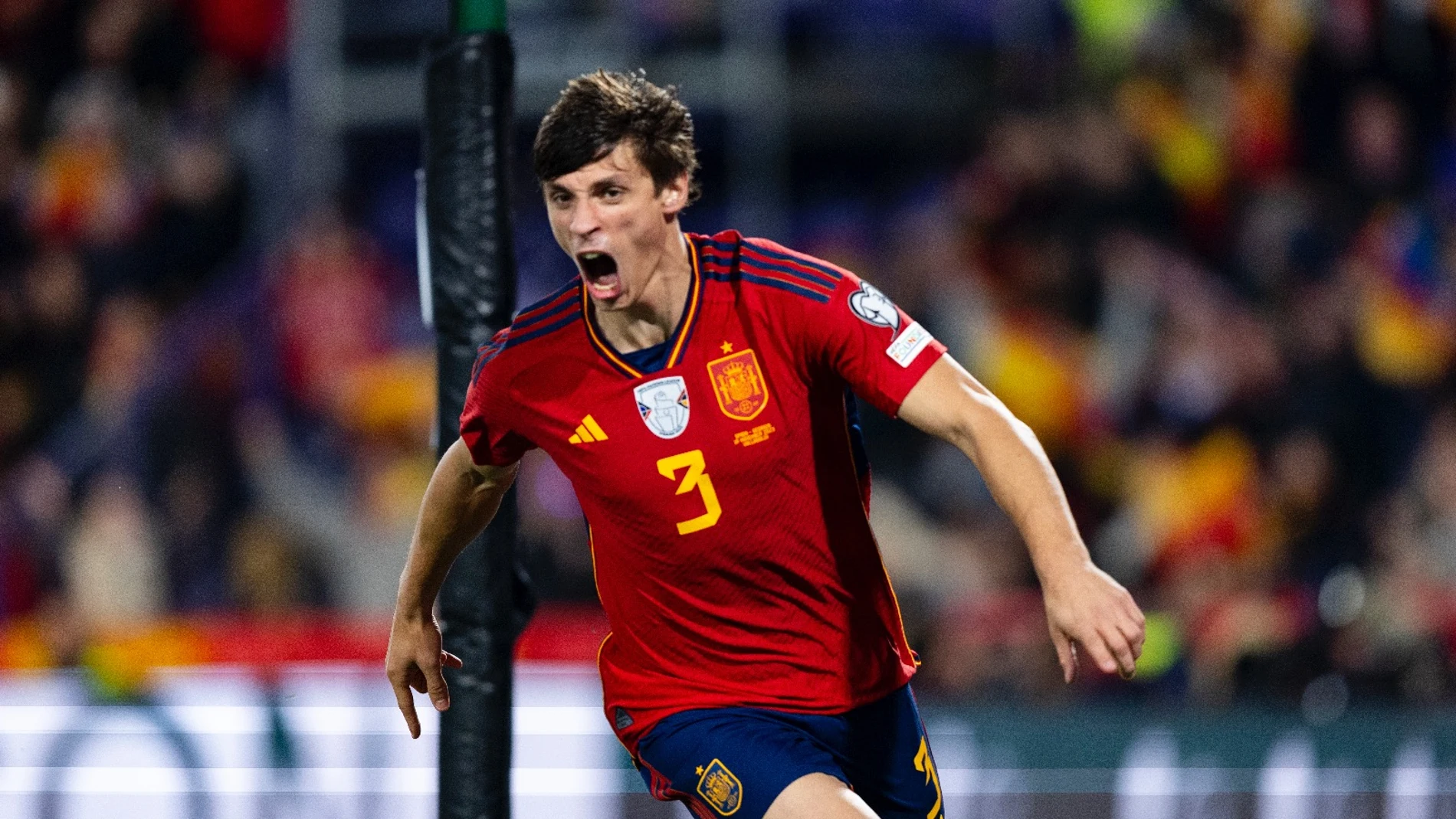 Así celebró Le Normand su primer gol con España