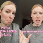 La azafata cuenta en su TikTok qué hacen si una persona muere a bordo de un avión