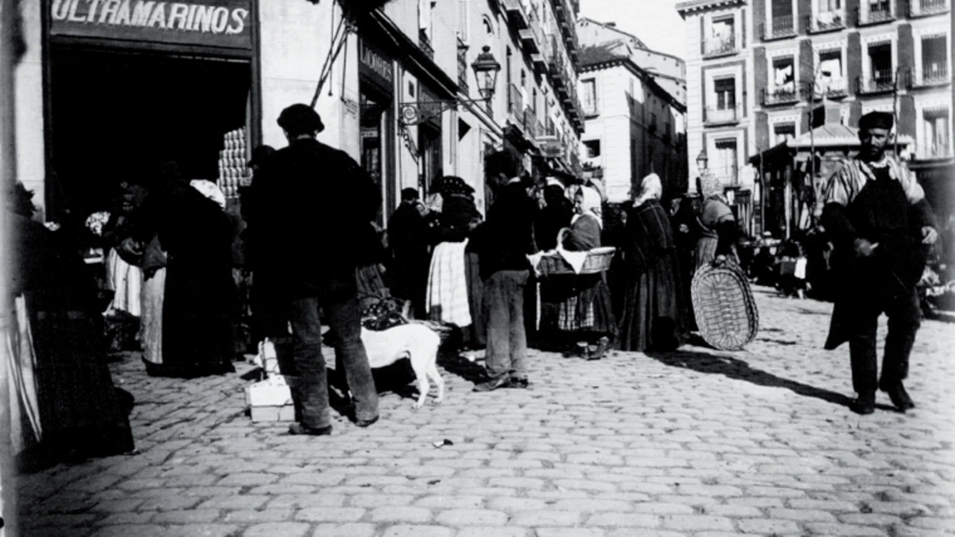 Una de las primeras imágenes que se conservan del mercadillo, a principios de siglo XX