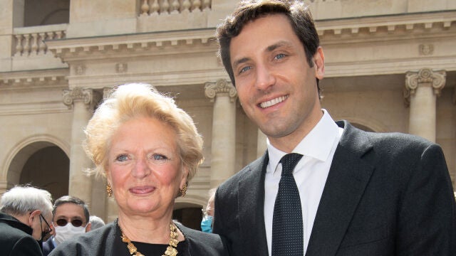 Prince Jean-Christophe Napoleon and Princess Beatrice de Bourbon Siciles (mother of the Jean-Christophe) attend the celebrations for the bicentenary of the anniversary of the death of Emperor Napoleon 1st on May 5, 2021 in Paris, France.
