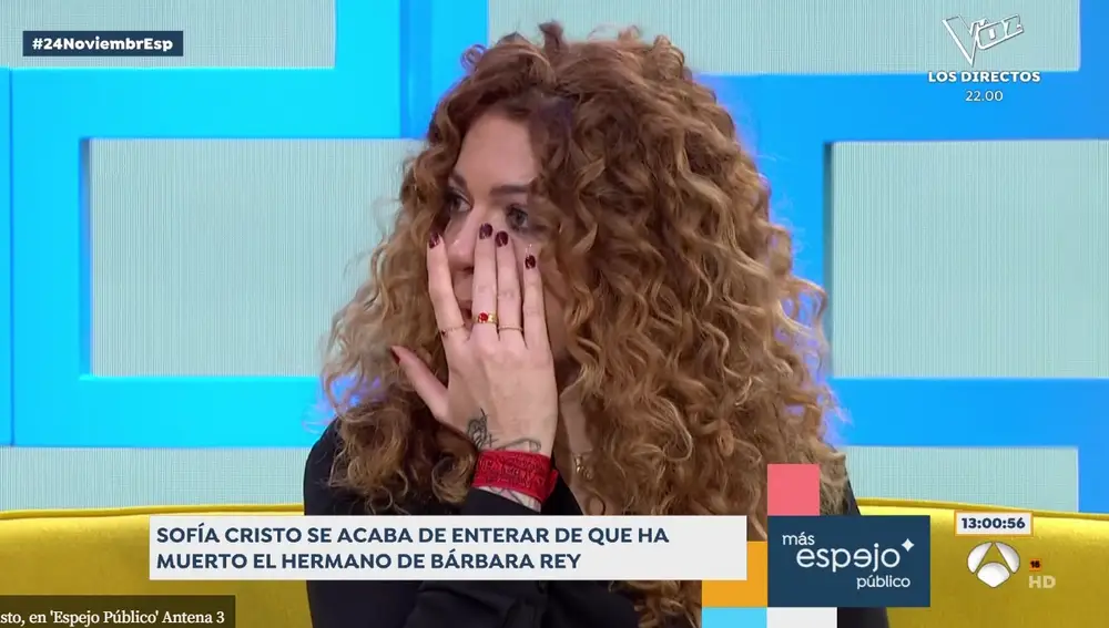 Sofía Cristo, rota de dolor tras la muerte de su tío en "Espejo Público"