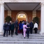 Los ministros del nuevo Gobierno de coalición, el día de su presentación en Moncloa