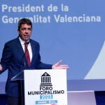 El presidente de la Generalitat, Carlos Mazón, hoy en el Foro sobre Municipalismo.