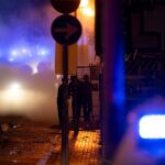 Líquido inflamable al paso de los Mossos 
