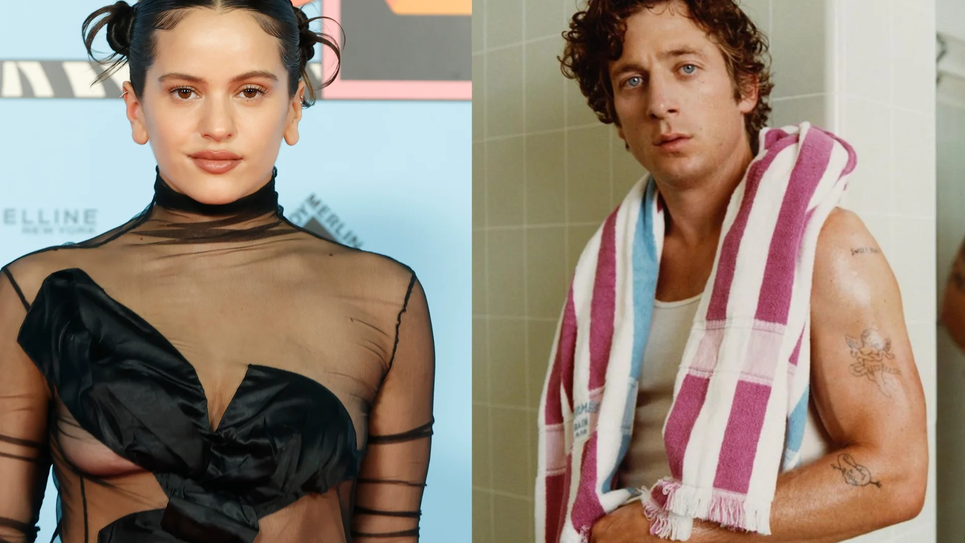 Montaje de Rosalía y Jeremy Allen White