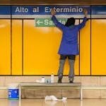Estaciones como Alto de Extremadura, Tribunal o La Granja fueron rebautizadas en protesta por el asedio israelí en Gaza