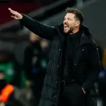 Simeone durante el FC Barcelona - Atlético de Madrid