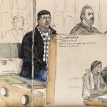 Nicolas Zepeda, a Chilean man accused of allegedly murdering his Japanese ex-girlfriend in France in 2016, on the first day of the appeal trial, in Vesoul, eastern France, on December 4, 2023.