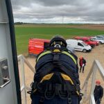 Simulacro de los bomberos de la Diputación de Valladolid