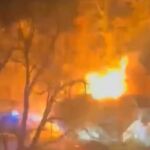 Momento en que explota una casa cerca de la capital de EEUU 