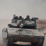 Israeli forces move along the central Gaza border