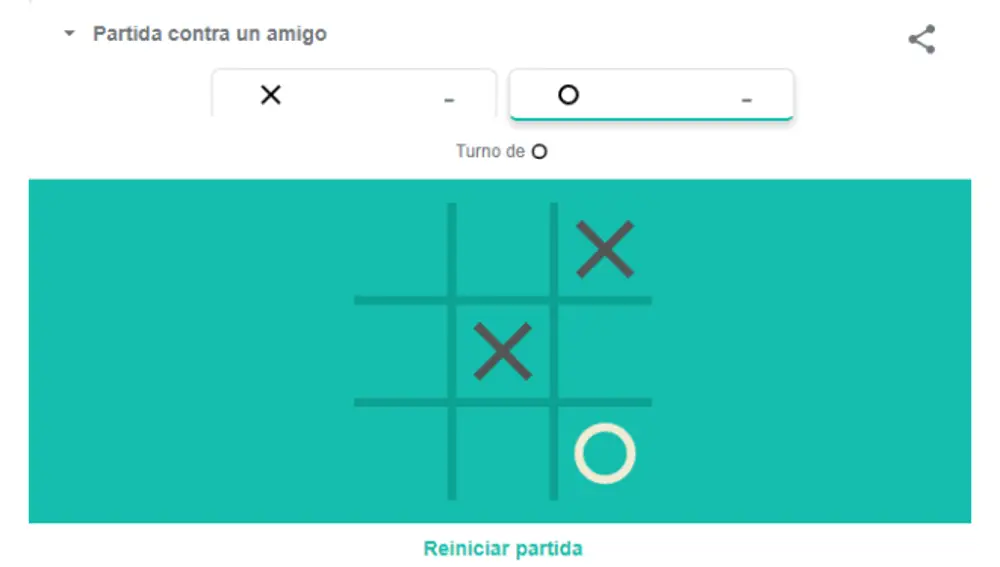 Tres en línea de Google.