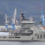 Imagen del "Carnota", el nuevo buque logístico de la Armada