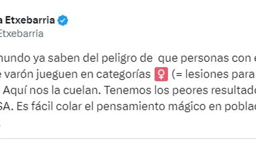 El indignado mensaje de Lucia Etxebarria