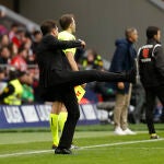 El Cholo Simeone, en pleno partido ante el Almería